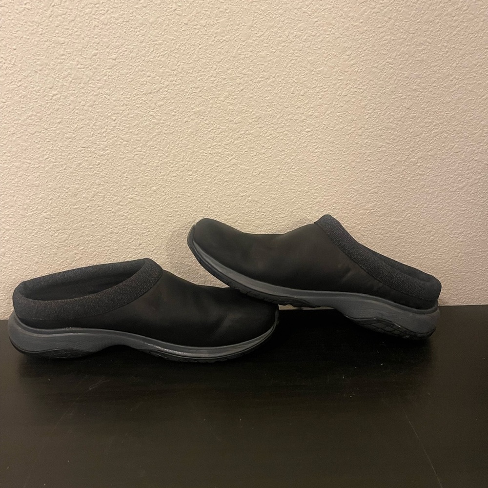 Merrell Encore Nova 5 Moccasin Shoes Womens 11 Black Slip Leather Clog Float Pro